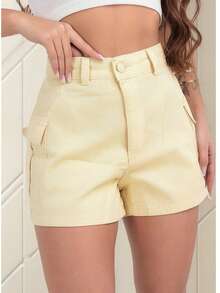 MILLE MODAS WOMEN'S CARGO JEANS SHORTS - Yellow - View 1
