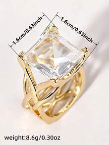 1 chiếc nhẫn Cubic Zirconia tinh tế, phù hợp cho nữ, lý tưởng cho đám cưới, lễ đính hôn, ngày Valentine, các bữa tiệc và làm quà tặng. - 1 # - Xem 8