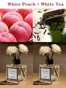 1 pièce/2 pièces Ensemble d'huiles parfumées pour la maison 50 ml, senteurs de osmanthe, jasmin, pêche blanche, thé blanc, gardénia. Longue durée et fraîcheur. Convient pour la salle de bain, le salon, la chambre à coucher (quantité aléatoire de bâtonnets parfumés/fleurs décoratives) - Divers parfums - Voir 27