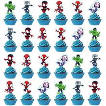 25pcs Spidey And His Amazing Friends Cake Topper,Cupcake Toppers, Spidey And His Amazing Friends Birthday Decorations,Spider Man - Multicolor - View 4