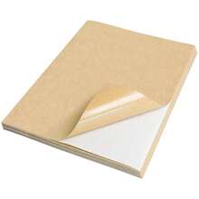 50 Printable Kraft Paper Stickers, Inkjet Printer Compatible, Full-Sheet Self-Adhesive Label, Matte Finish (8.5" X 11") - Coffee - View 1