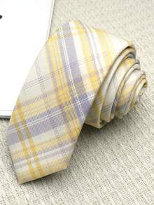 1条格子手工男女通用领带，适合学校、街头、日常、派对、毕业照等场合。 - 彩色 - 查看 2