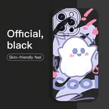 Adorable Ghost-Themed Design for  17 Series And Previous Models, Featuring a Stylish Full-Cover Protective Case Made of Soft TPU That Prevents Slips And Falls. This Creative And Colorful Mobile Phone Case Embodies a Kawaii Aesthetic - ブラック - チェックする 5