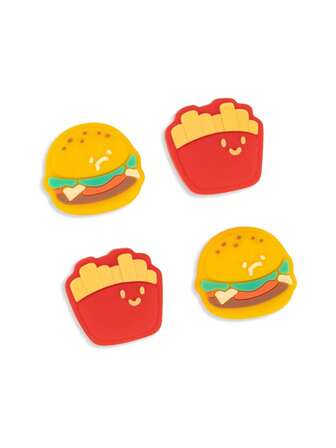 GeekShare 4pcs Hamburger & French Fries Joycon Thumb Grip Caps Compatible With Nintendo Switch/OLED/Lite