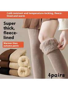 1双冬季加绒加厚保暖袜过膝长筒袜护膝小腿袜大腿长袜