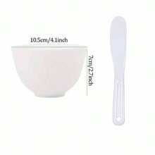 6pcs Facial Mask Silicone Mixing Bowl Set - Professional Spa Face Mask Mixing Tool (White)