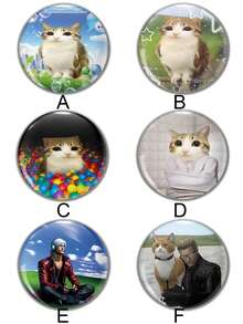 1pc/6pcs Funny Pattern Button Badges, Backpack Pins For Teenagers, Canvas Bag Decorative Badges, Fun Gifts For Friends, Teachers, Parents, Cousins - Multicolor - View 2