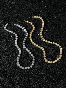 1pc Women's Hip-Hop Style Classic Crystal Rhinestone Chain Necklace - Style a - View 1