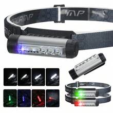 1pc New 3-Light Source LED Headlamp With Magnet, Mini Flashlight, USB Rechargeable, Multi-Function Pen Light, Cap Clip Light