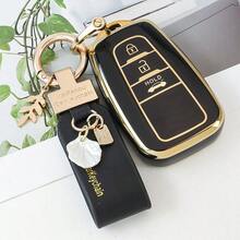 Étui de clé de voiture et pratique pour filles. Coque de protection en TPU souple pour accessoires automobiles pour Prius, Camry, Corolla, CHR, Prado 2018-2022. Anti-chute et anti-poussière.