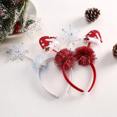2-Piece Christmas Snowflake Headbands, Cute Headbands, New Year Party Hair Accessories, Festive Headwear, New Year Gifts