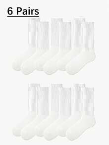 1 Pair,3 Pairs,6 Pairs Retro Solid Color Slouch Socks - Versatile For Loafers & Daily Chic Looks