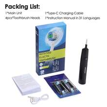 Hailicare Cepillo de dientes eléctrico giratorio para adultos, cepillo de dientes eléctrico recargable de 5 modos con 4 cabezales de repuesto, limpieza profunda y blanqueamiento de dientes, temporizador inteligente de 2 minutos, duración de 30 días, resistente al agua IP67 - Multicolor - Ver 13