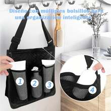Bolsa de Ducha,Organizador de Artículos de Tocador,Bolsa de Ducha de Malla Portátil,Tejido de Secado Rápido Con Bolsa de Ducha Con Cremallera,Bueno para Gimnasio, Spa, Natación - 1 - Ver 4