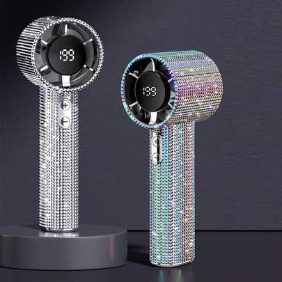 Mini Ventilador Portátil de Mão – Luxo com Pedrarias