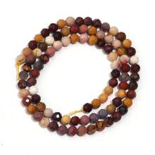 约90颗4毫米天然石雕珠，适合珠宝制作 - 包括粉晶 - DIY优雅手链项链 - 高品质珠宝配件，女士礼物 - 彩色 - 查看 30