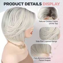 Heat Resistant Chemical Fiber Wigs Daily Wear Women Wigs Sweet Cute Wigs Prom Party Wigs Natural Hair - 白色 - 查看 6