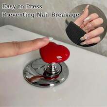 1pc/2pcs/3pcs Heart-Shaped Toilet Flush Button, Plastic Coated Finish, Zinc Alloy Metal, Easy To Press Water Tank Lever, With Multiple Components, Suitable For Nail-Friendly Bathroom Accessories, No Battery Required Easy Installation, Glossy Pink Finish, Plastic/Metal Material, No Clasp Design Suitable For Long Nails And Clumsy Fingers, Fashionable Bathroom Upgrade, Home Renovation, High-Quality Finish, No Battery Button, Elegant Home Decor, Toilet Button, Cabinet Door Handle - Multicolor - View 7