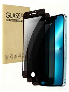 3pcs Full Screen Tempered Glass Privacy Screen Protector With Black Edges, Compatible With IPhone 11-17 Series, Anti-Peeping Full Coverage Phone Protective Film - Black - View 29