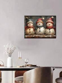 1 Stück DIY Diamantmalerei - 3 Schneemänner, Heimdekoration, Vollbohrung, 40X30CM/50X40CM