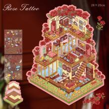 New Large Size DIY Scene Stickers, Adult Landscape Stickers, House Stickers, Scrapbooking Stickers, 3D Miniature House Landscape Stickers, DIY Scrapbook Stickers, Scenery Stickers, Landscape Stickers, Notebook Stickers, Reusable, Multiple Sizes Available Stocking Fillers Funny Gifts - Multicolor - View 11