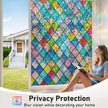 静电吸附装饰窗膜，无胶隐私膜，彩色玻璃窗膜，适用于浴室淋浴门，隔热防紫外线 - 彩色 - 查看 3