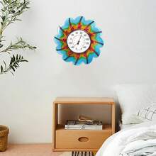 Outdoor Thermometers Patio-Wall Indoor Outdoor Thermometer - Colorful Flower Outside Thermometer Decorative Temperature Home Or Garden Decor - Blue - View 6