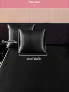 2件套高级丝滑缎面信封式枕套，柔软透气，不易起皱，呵护秀发肌肤，提升睡眠质量，不含枕芯，可机洗，通过Oeko-Tex认证，黑色 - 黑色 - 查看 17