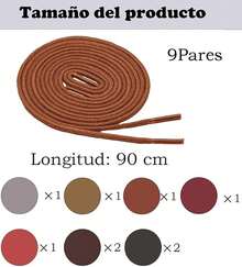 Agujetas Para Botas, 9 Pares De Agujetas Enceradas,Agujetas Para Zapatos De Vestir Hombre, Longitud 0.9 M, Ancho 2.5-3 Mm, Ideal Para Botas De Montaña, Militares Y Clima Lluvioso - 1 - Ver 5