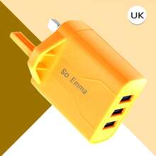 So Emma 3 Ports USB Charging Lndicator Charger Charge Candy Color For Mobile Phone UK Plug Charging Adapter Portable Wall Mobile Charger - UK Plug(220-240V) - View 4