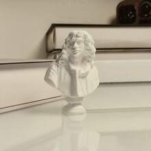 1pc Small Sculpture Decoration, Nordic Character Sculpture Ornaments, David Plaster/Mozart/Beethoven/Moliere/Agrippa/Statue, Artistic Portrait, Creative Living Room Bookshelf Home Decoration - White - View 14