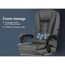 Office Chair With 2-Point Massage, Ergonomic Computer Chair With Footrest Executive Leather Home Desk Chair High... - B0CH8HQM48 - View 5
