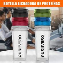 Paquete de 2 Shaker Proteina, 28 onzas Vaso, Con 1 Caja de Almacenamiento de Proteínas 2 Bolas Agitadoras, para Fitness y Deportes, A Prueba de Fugas (Shaker Proteina, Negro + Blanco) - Blanco + Blanco - Ver 8