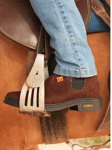 Genuine Leather Country Christmas Boots For Parties - Cà phê - Xem 2