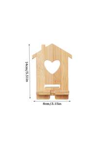 1 pièce Support de téléphone en bois massif personnalisé Nouvelle Maison d'Amour - Base de téléphone de bureau mignonne avec nom gravable, réutilisable, convient pour le bureau et la maison, indispensable pour les personnes paresseuses, idéal pour les cadeaux créatifs, commémoratifs et de célébration - Kaki - Voir 4
