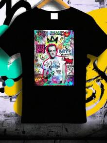 Keith Haring Graffiti T-Shirt, Keith Haring Shirt, Pop Art Tee, Street Art T-Shirt, Iconic Artist Shirt, Keith Haring Gift, Graffiti Art Tee - màu đen - Xem 1