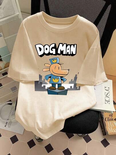 Boys' Cute Cartoon Print Loose Casual Sports Short Sleeve Round Neck T-Shirt - Summer Gift, Suitable For School And Outdoor Wear