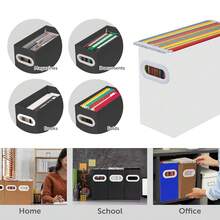 Organizador de archivos plegable con asa - Caja de almacenamiento de carpetas colgantes de cartón para escritorio, oficina, escuela o hogar - Caja de archivo portátil colorida, organizador de documentos, portarevistas, tamaño carta - 2 paquetes, blanco - Blanco - Ver 4