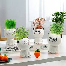 1/4Pcs White Ceramic Cat Flowerpot Vase, Mini Cat Cartoon Cute Potted Plant, Home Office Desktop Potted Plant DIY Desk Decoration School Gift ﻿Decorative Tube Decorative Tube Home Decor Room Decor Flower Vase Glass Vase - White - View 12