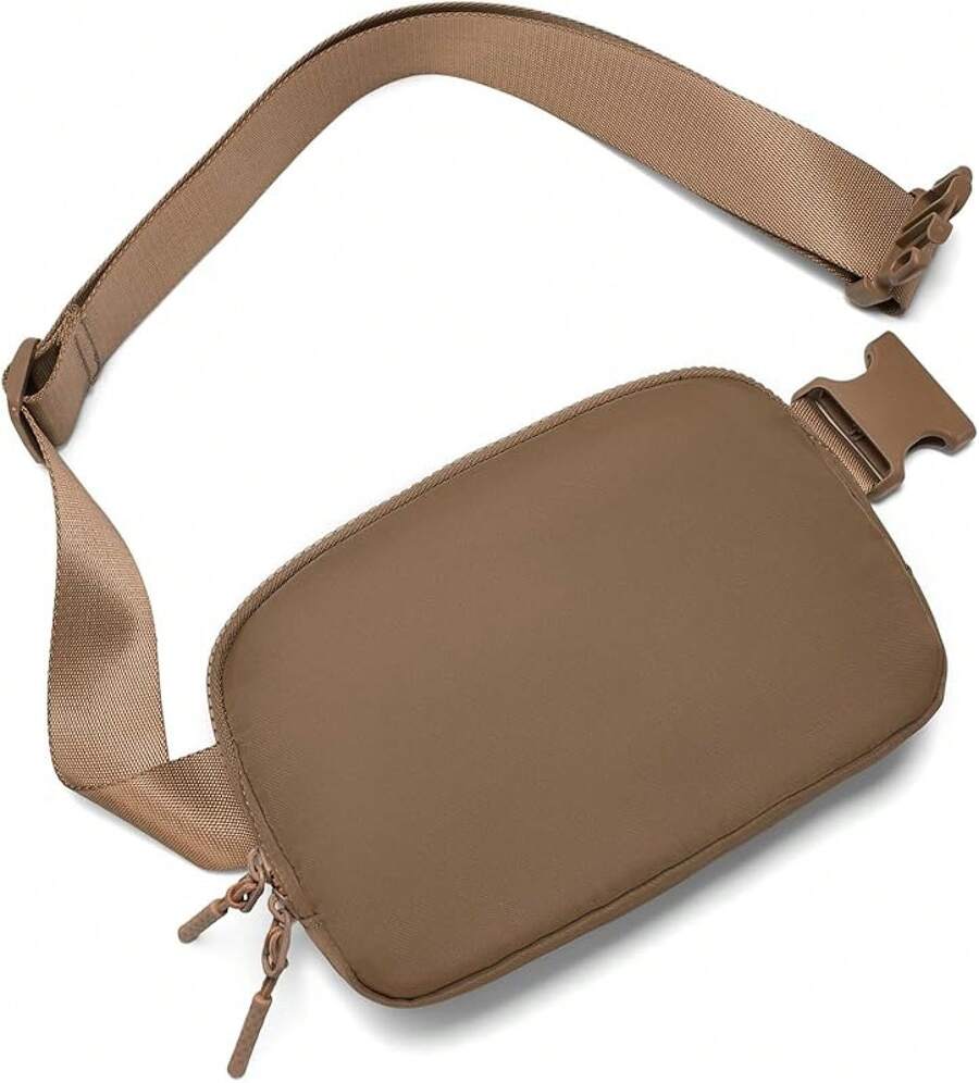 Bolsa de Cintura, Riñonera, Bolsos Cruzados para Mujeres, Cierre de Cremallera Bidireccional, Paquetes de Cintura de Moda con Correa Ajustable, Regalos para Chicas Adolescentes, Regalos de Cosas de Moda para Mujeres y Chicas Adolescentes (Verde) - Marrón oscuro - Ver 1