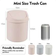 1pc Mini Round Hanging Trash Can, Compact Space-Saving Design For Home, Office, Kitchen, Bathroom, Easy To Clean Household Garbage Bin, Modern Smooth Surface Waste Basket Kitchen Items Kitchen Accessories Kitchen Tools - Multicolor - View 6