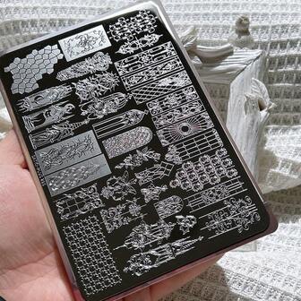 Reusable Large Nail Art Stamping Plate, European Style Floral Window Glass Decoration Pattern