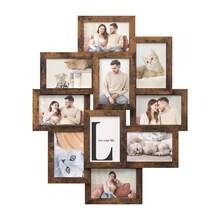 SONGMICS Collage Picture Frame, 10 Frames For 4x6 Photos, Multi Wall Decor, Rustic Brown - Brown - View 9