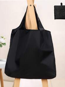 A Reusable Solid-Color Shopping Bag, Large-Capacity Foldable Shopping Bag, Convenient Hand-Carry Waterproof Storage Bag, Perfect For Supermarket Groceries, Shopping, And Travel (Bag Opening Varies Randomly) - Multicolor - View 15