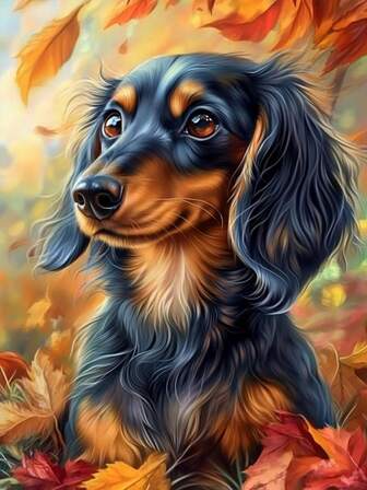 1件套DIY钻石画套装 - 小狗，家居装饰，全钻，30*40厘米/40x50厘米