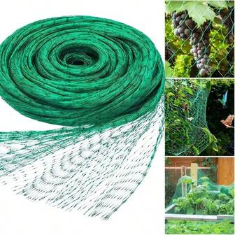 重型防护网，黑/绿双色防鸟网，适用于屋顶、家禽围栏和花园果树，有效防止鹰、鸽子、松鼠和鹿等动物侵扰，可重复使用。