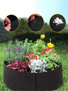90*30cm Garden Flower Growing Bag Fabric Raised Planting Bed Bag Planter Pot With Handles Planting Pots For Herb Vegetable Plants Round - Black - View 11