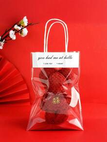 2pcs Pineapple Check Terry Bear Set, Wedding Favors, Valentine's Day Gift, Holiday Event Gift, Birthday Opening Gift - Multicolor - View 1