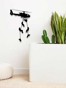 1pc Iron Helicopter Wall Decor, Military Aviation Home Decoration, Perfect Gift For Pilots, Veteran Symbol