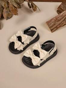 时尚休闲幼儿男女童罗马凉鞋，新款婴儿平底凉鞋，简约百搭舒适步行鞋 - 米色 - 查看 3